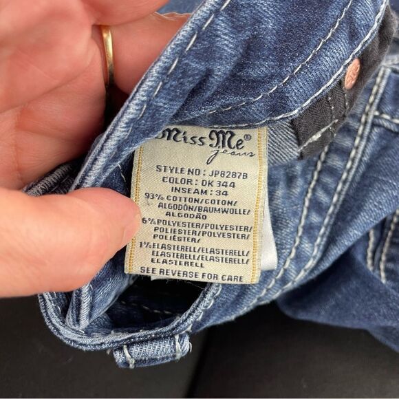 Miss Me Signature Bootcut Rhinestone Flower Jeans - Picture 6 of 6